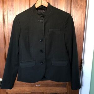 Banana Republic Hunter Green cropped Mandarin Collar riding Blazer 00P